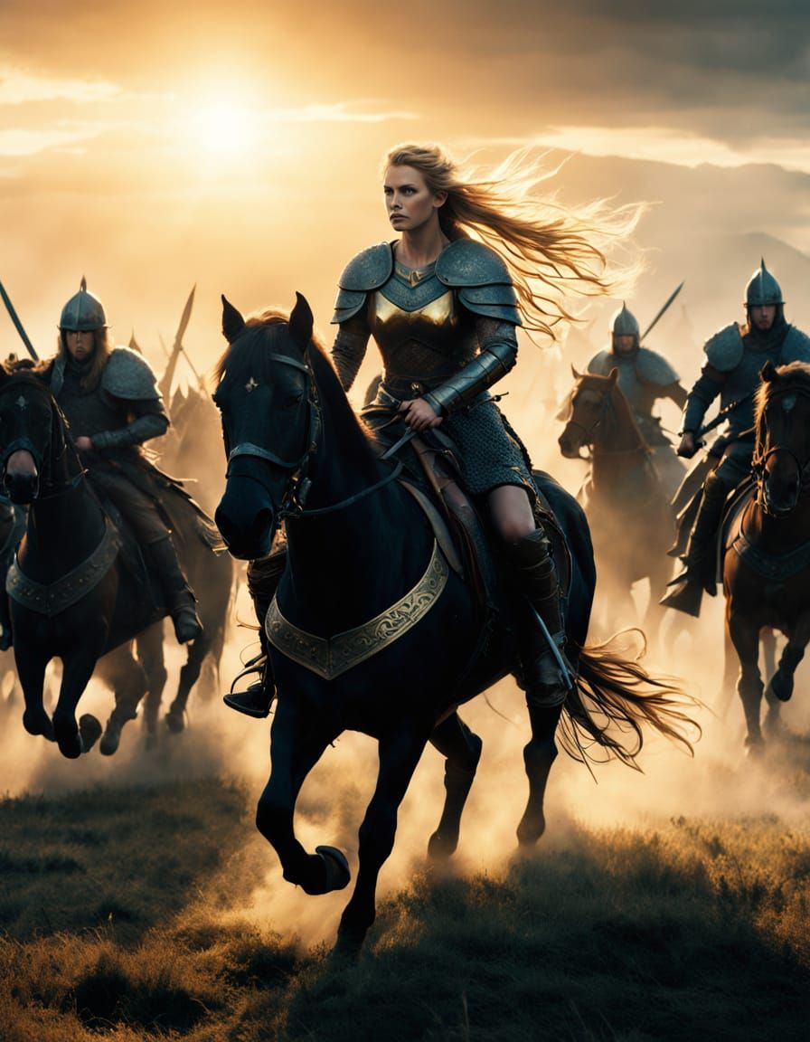 Viking Shieldmaiden Leads Charge in Epic, Hyper-Realistic Ba...