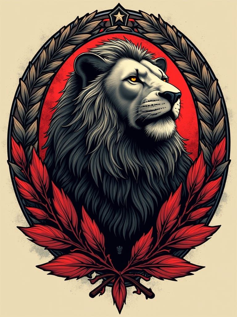 Stylized Military Emblem Design for T-Shirt