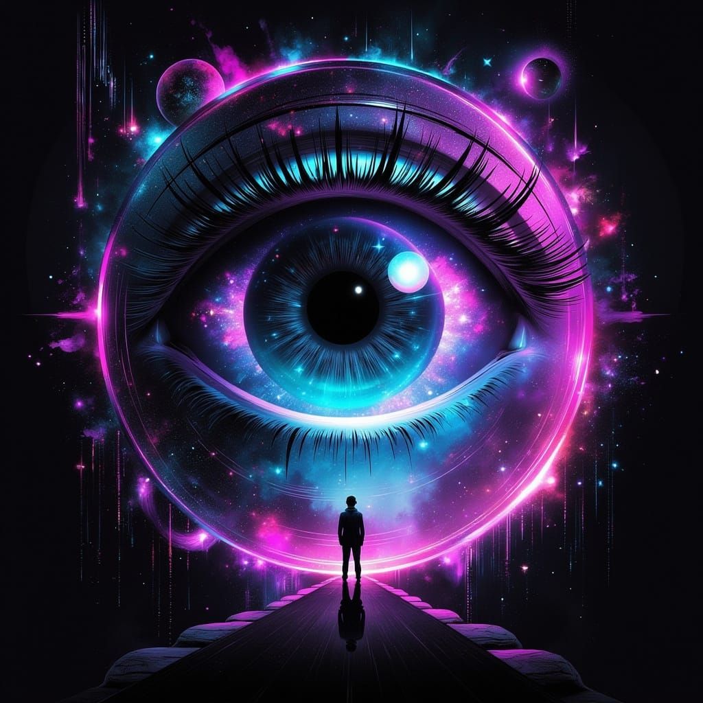 Hyperrealistic Cosmic Eye Surveys the New World Order in Neo...