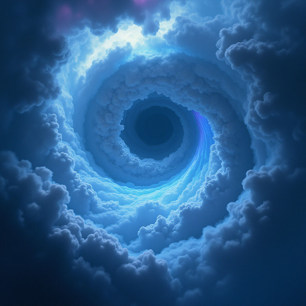 Ethereal Cloud Vortex in Dreamy DJ Dub Techno Aesthetic