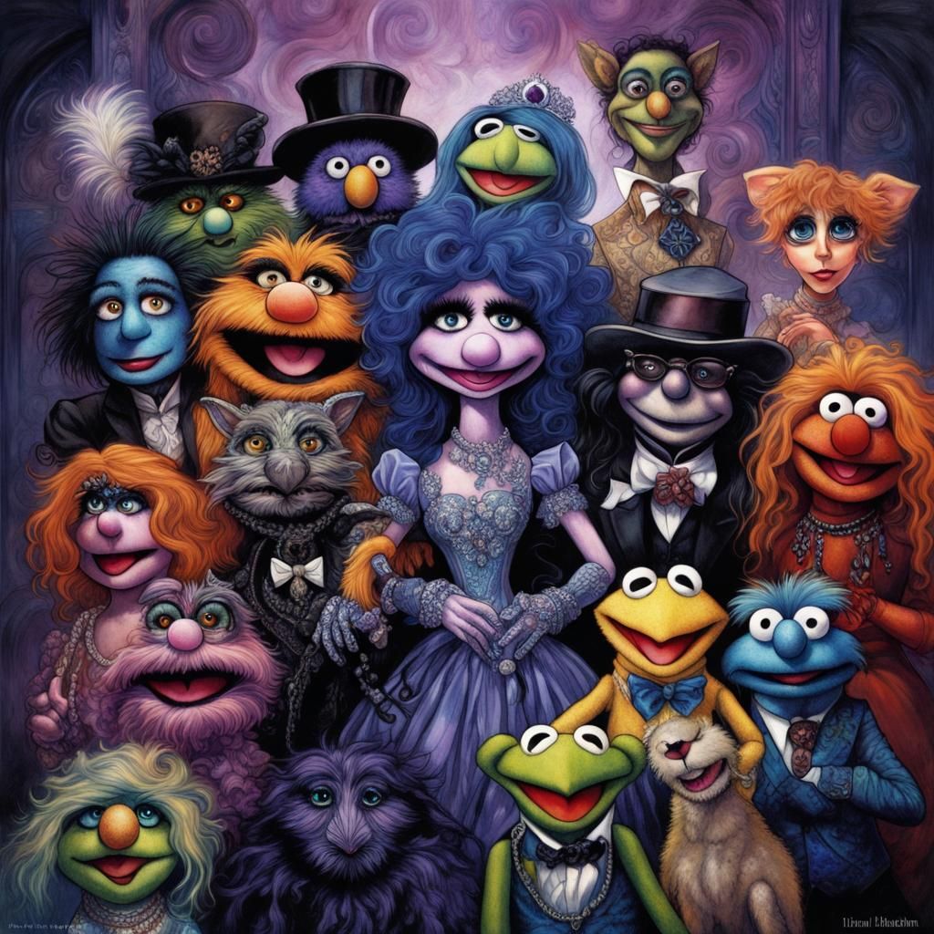 Whimsical Muppet Puppet in Surreal Style