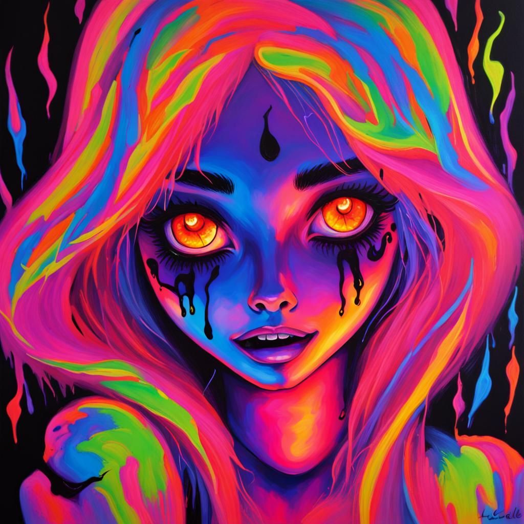 Neon Wraith in Tears of Blacklight Paint