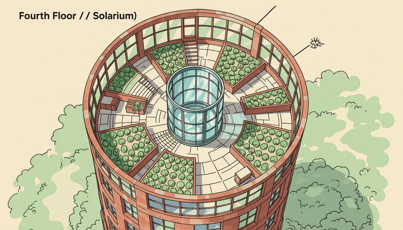 Architectural Blueprint of Lighthouse Tower Greenhouse Floor