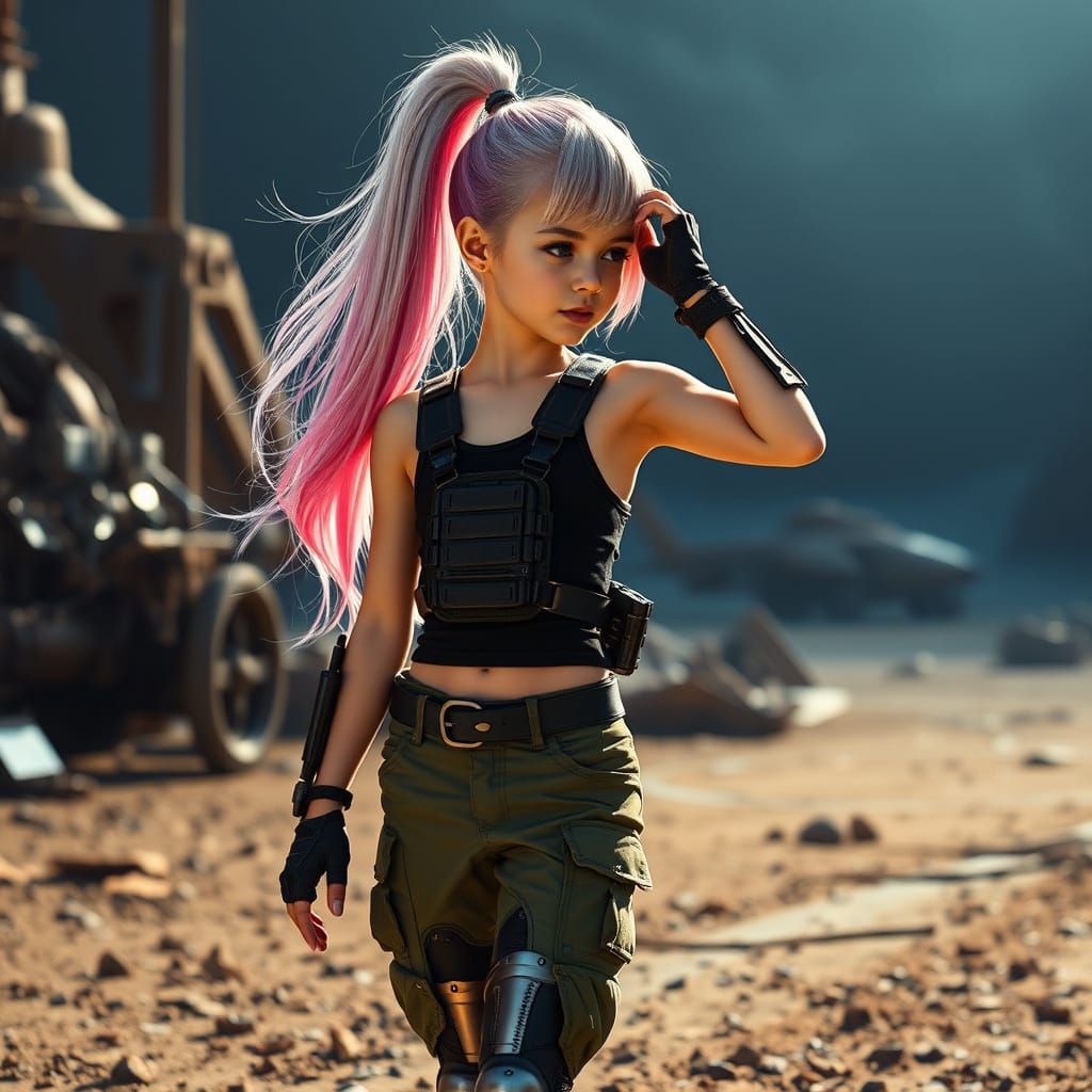Sci-Fi Princess in Futuristic Wasteland