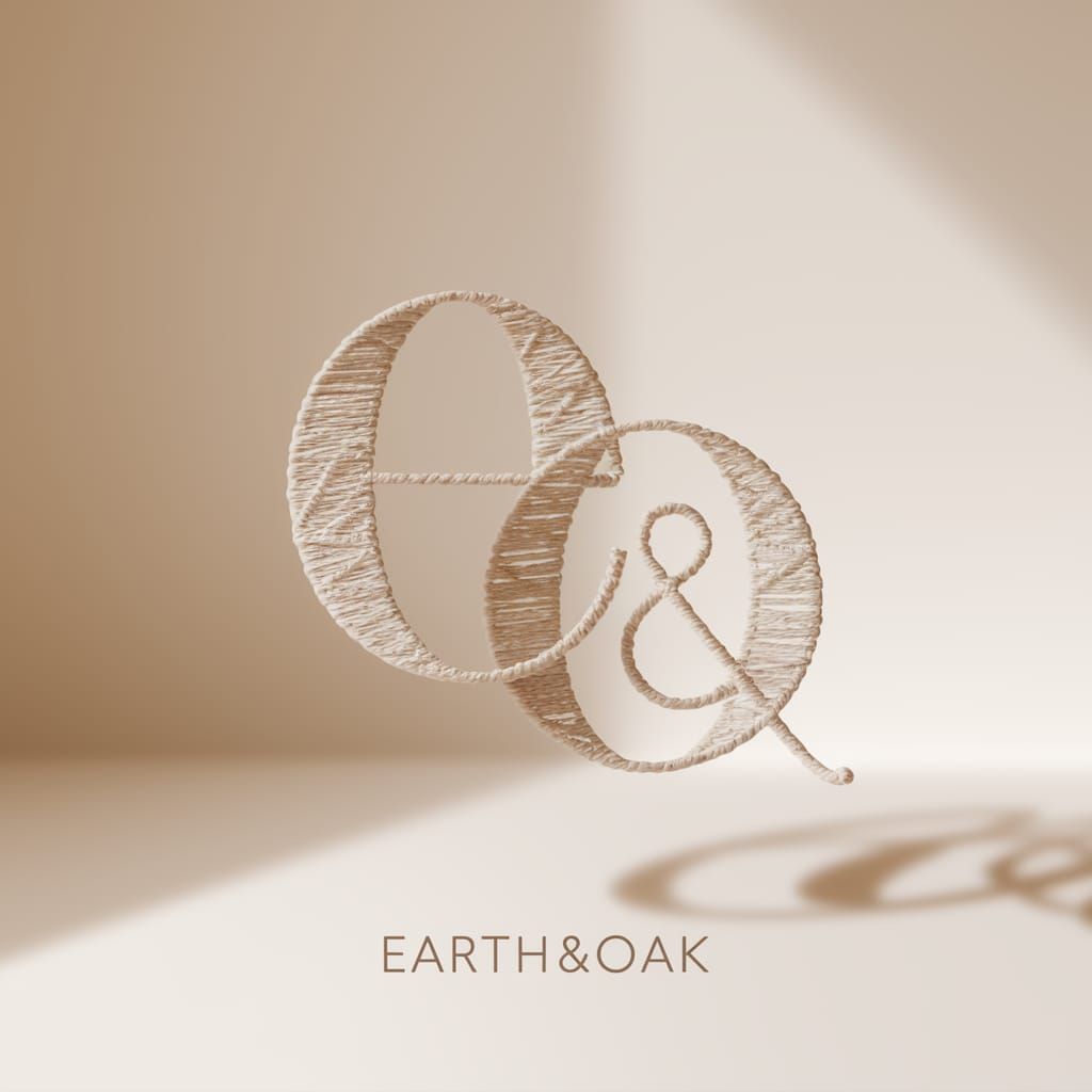 Modern Typographic Logo for Earth&Oak Clothing