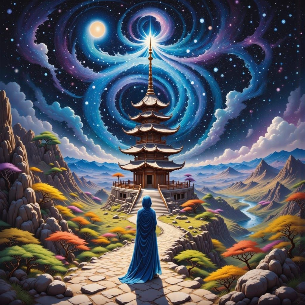 Mythical Desert Pagoda of Cosmic Brilliance