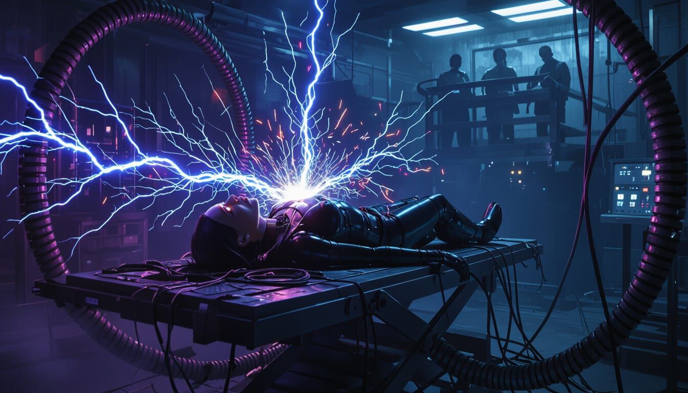 Sci-Fi Laboratory: Gynoid Awakening in Electric Storm