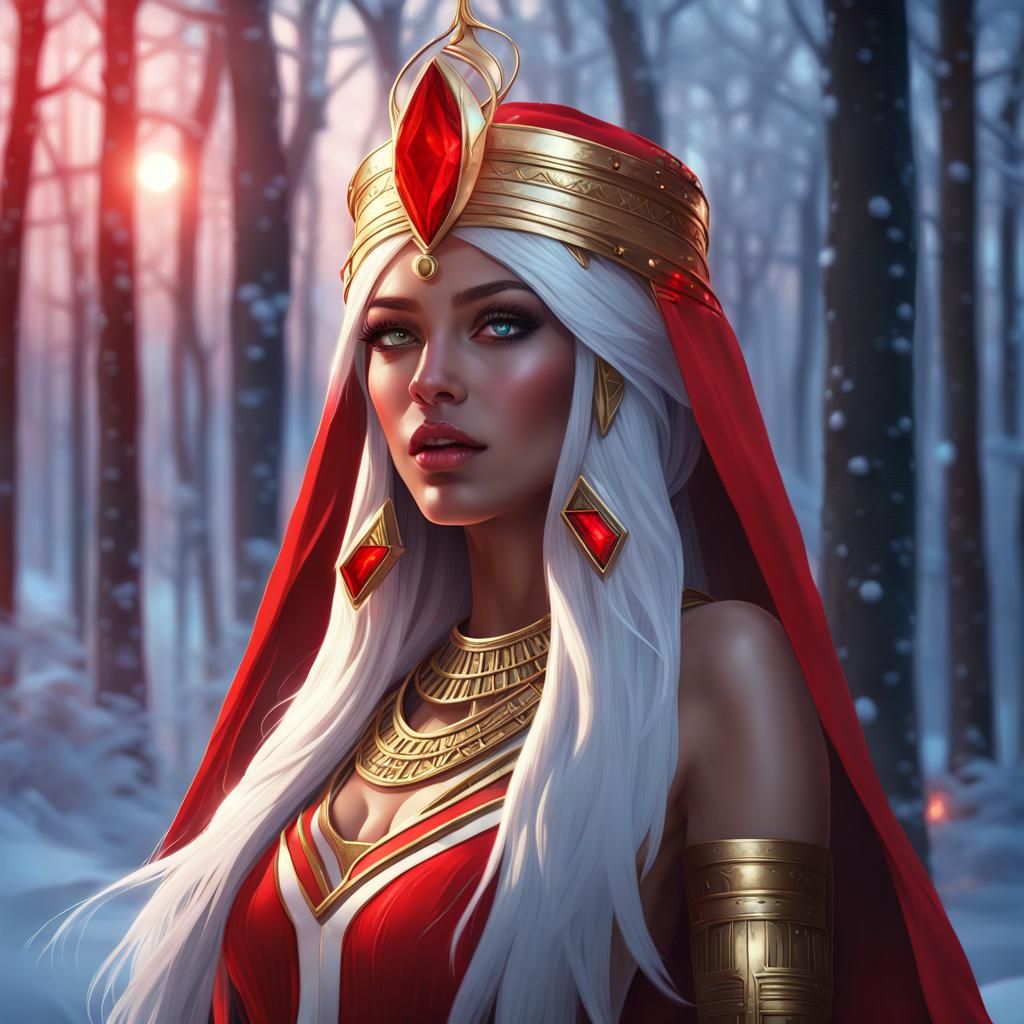 Egyptian princess with Christmas costume