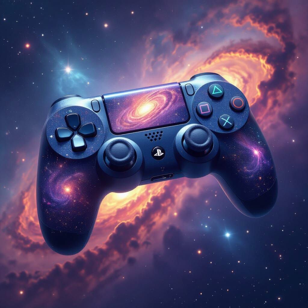 Futuristic Galaxy Video Game Controller