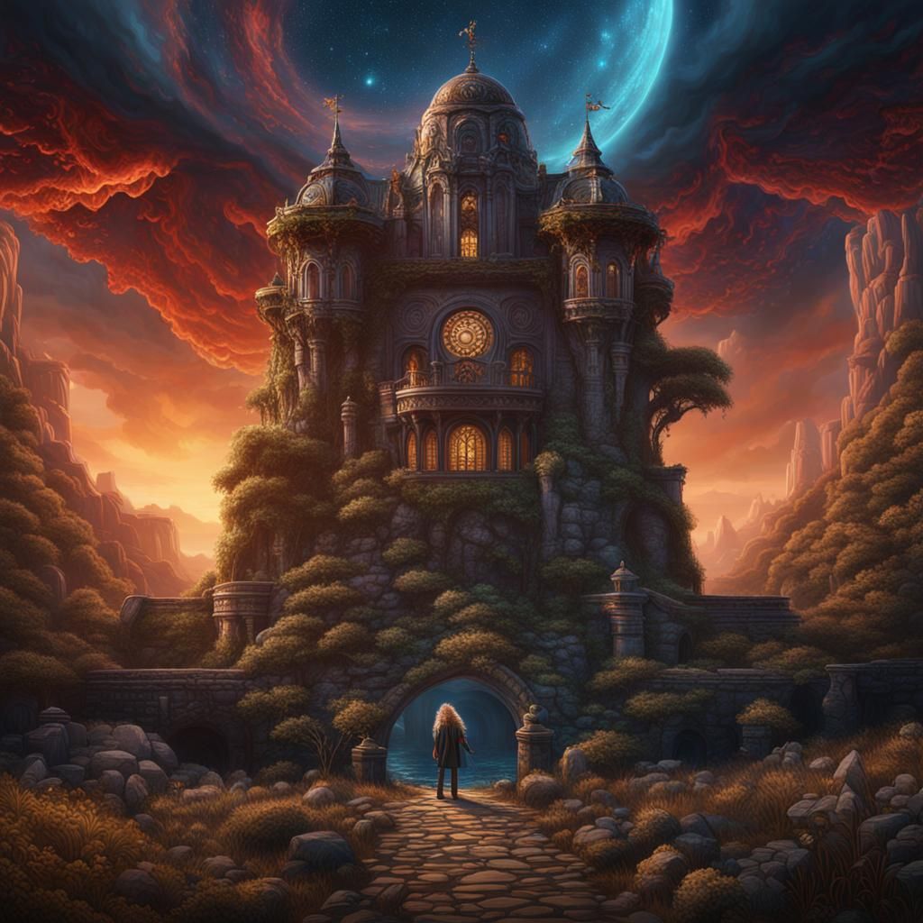 Fantastical Matte Painting of Robert Plant in Deep Color