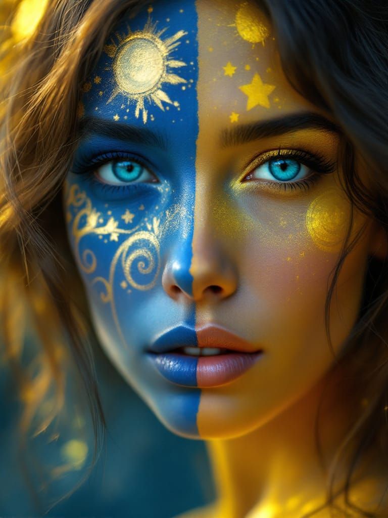 Dual-Style Portrait: Art Nouveau Meets Post-Impressionism