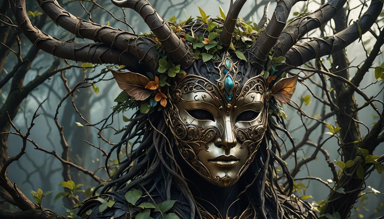 Mysterious Branch Mask in a Maximalist Style