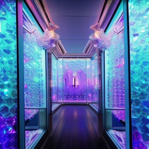 Crystal Shop Interior: A Maximalist Digital Painting
