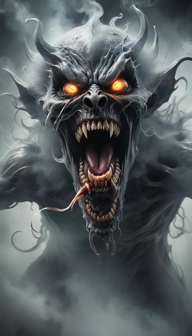 Vapor Ghost Demon Bursting from the Screen