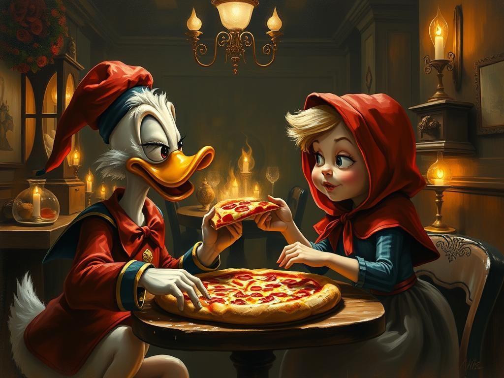 Donald Duck and Little Red Riding Hood