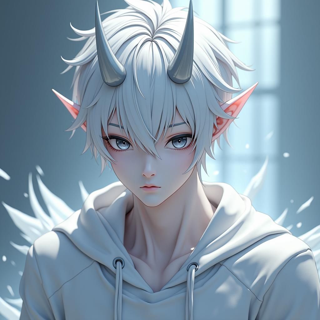 Icy Demon: Anime-Inspired 3D Rendering