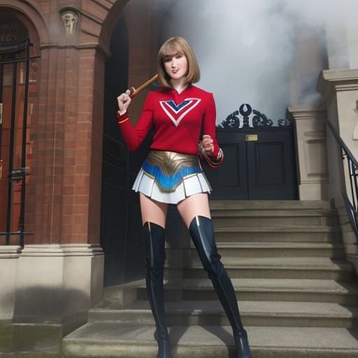 Fiona Bruce in Wonder Woman Boots Smokes Cigars in a Cloud o...