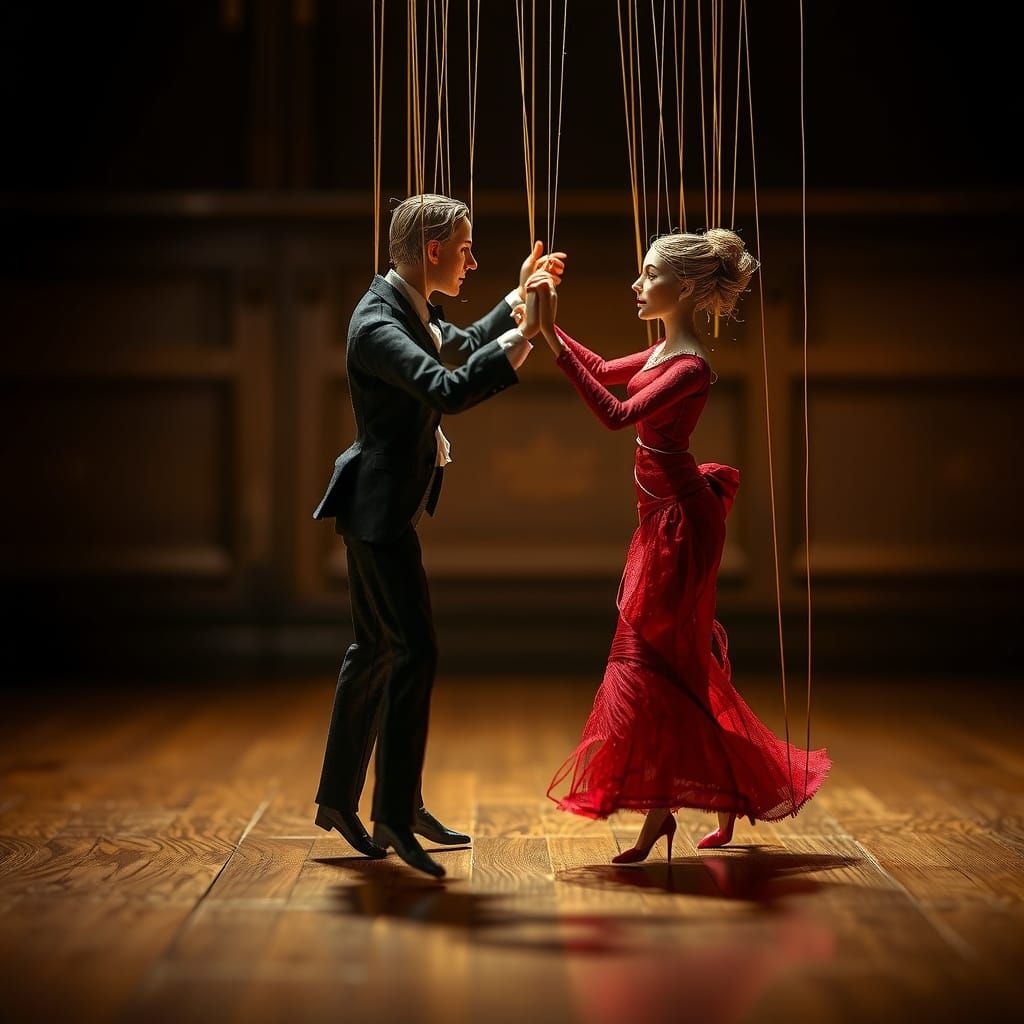 String Puppets Dancing the Tango: Photorealistic Detail