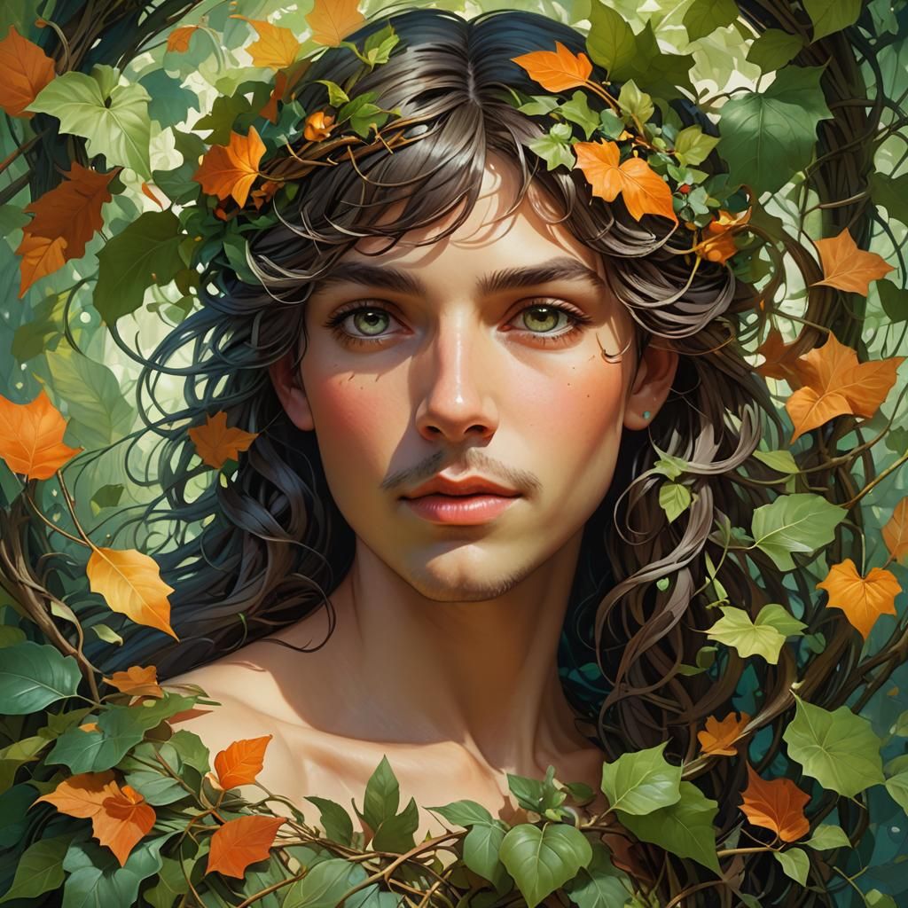 Mischievous Sprite Portrait in Hyper-Realistic Style