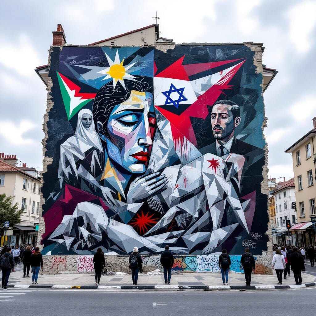 Mural Depicting Trauma and Despair, Inspired by Guernica