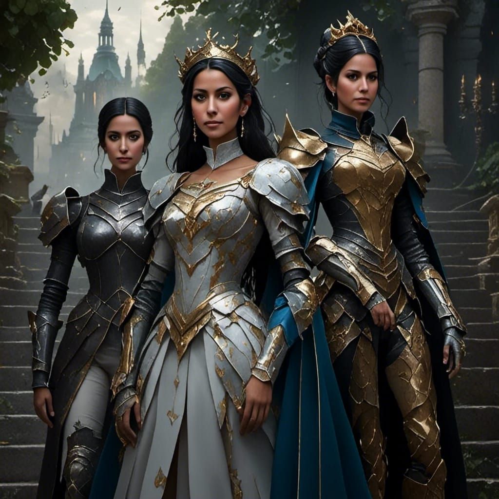 Fantasy Knight and Queen in Detailed Matte Painting