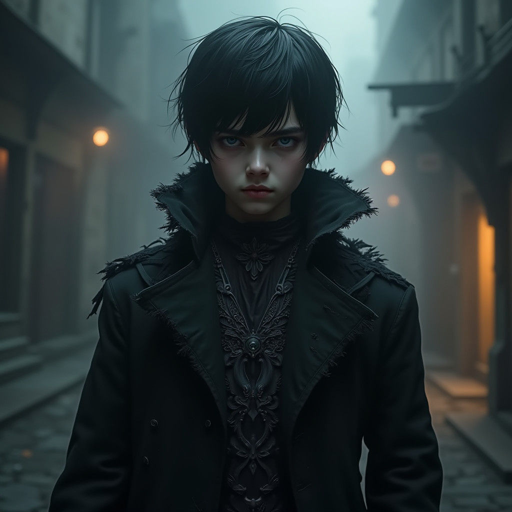 Mysterious Figure in Mist-Shrouded Victorian Metropolis