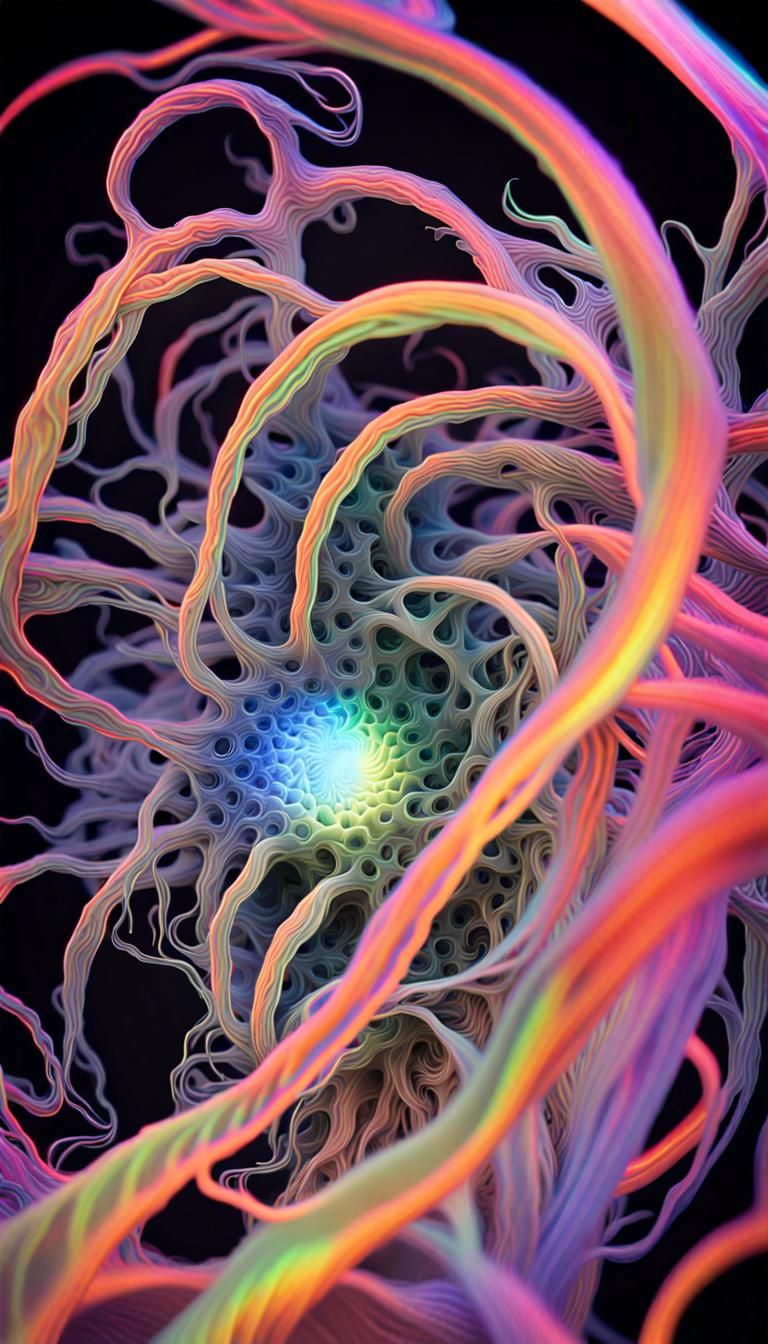 Glowing Zero-Gravity Sculpture of Eldritch Being