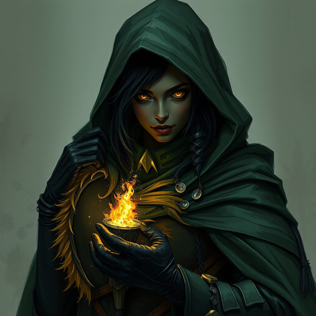 Sinister Dark Female Figure in Fantasy Art