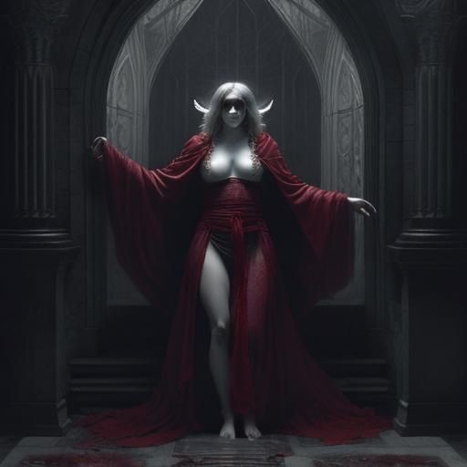 Monochrome Fae Woman Summons Servant