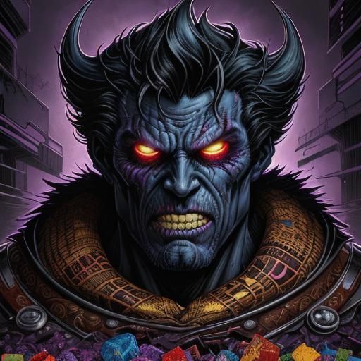 Vibrant, Corrupted Candy in a Black Color World