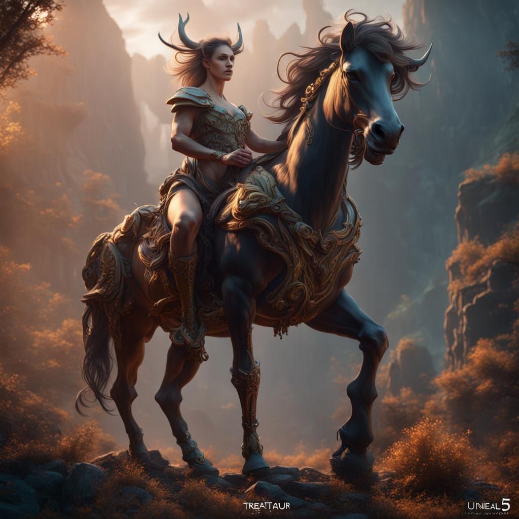 Detailed Centaur Matte Painting in Fantasy Art Style