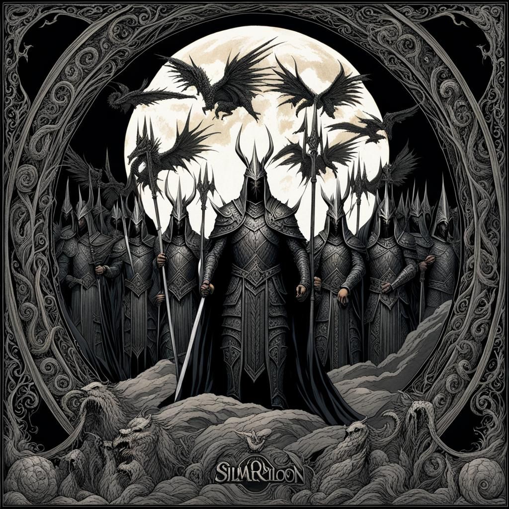 Morgoth and Balrogs: Dark Fantasy Scene