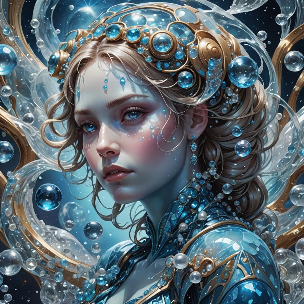 Crystal Snail Travels Electric Galaxy: Hyper-Realistic Sci-F...