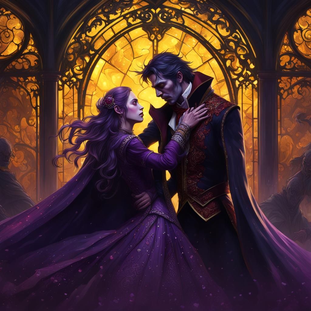 Vampire Falling in Love: Dark Fantasy Concept Art