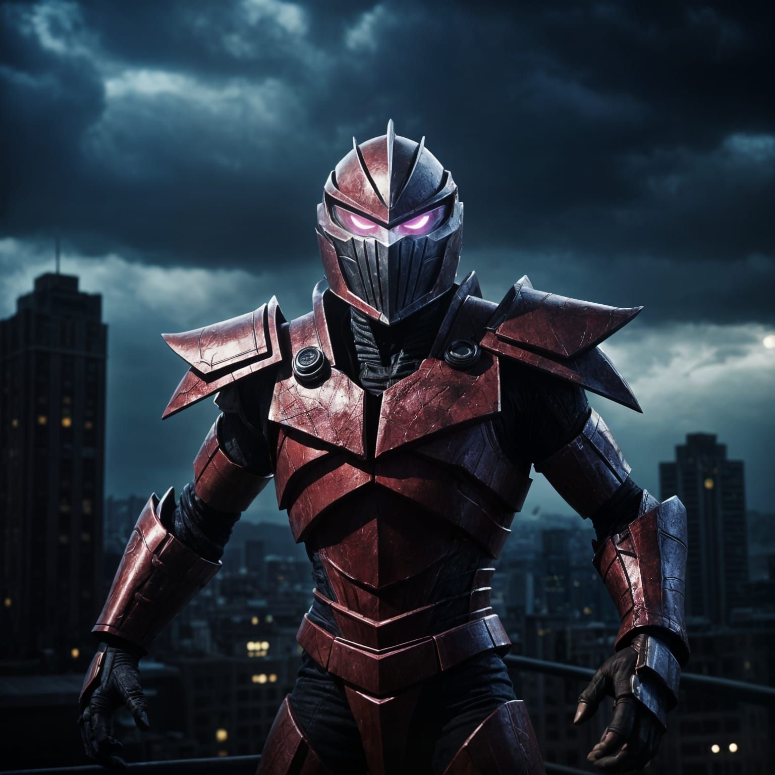 Giant Lord Zedd, Post-Apocalyptic Monster, Dark Cityscape