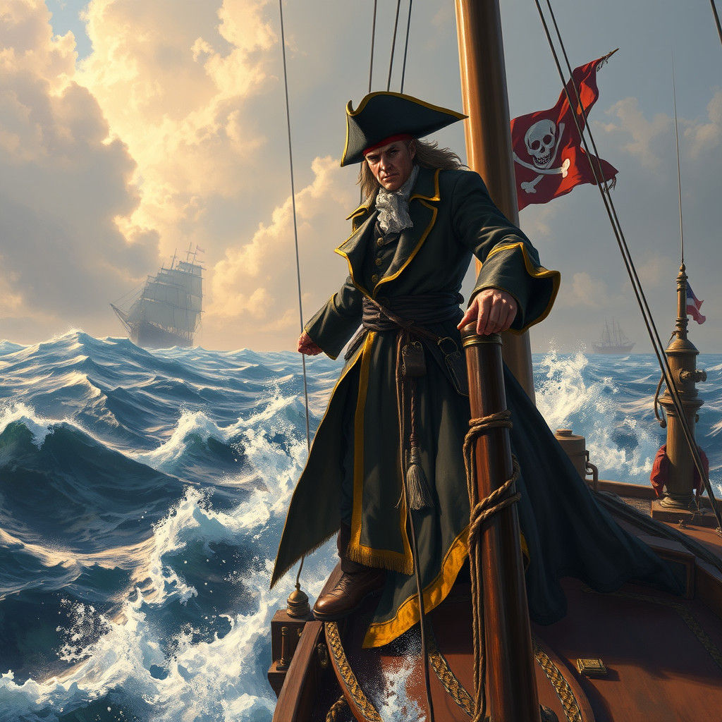Pirate Captain on the High Seas