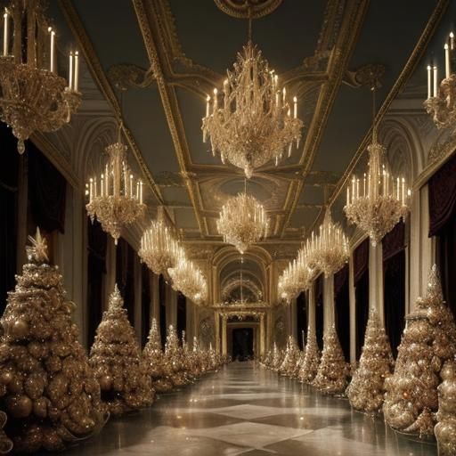 Versailles Hall of Mirrors Christmas Scene