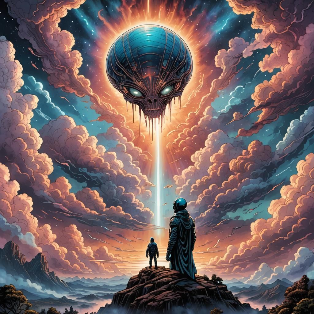 Alien Speaking to God: Comic Book Illustration