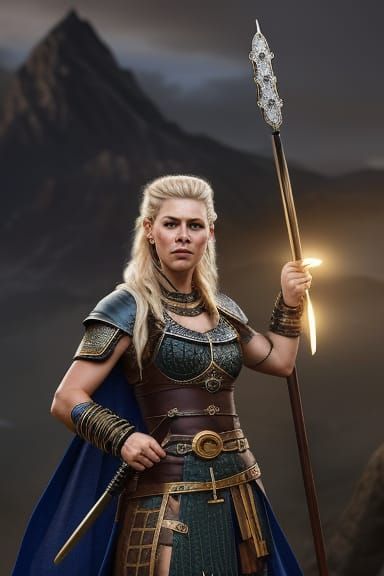 Lagertha Seeress Portrait with Nordic Runes