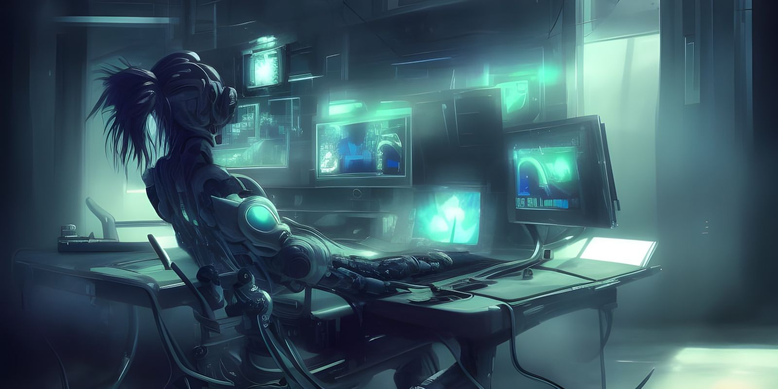 Hacker Surprise in Cyberpunk Dystopia