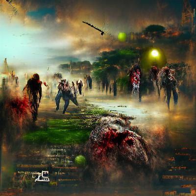 Zombie Apocalypse Poster Art in 8k Resolution
