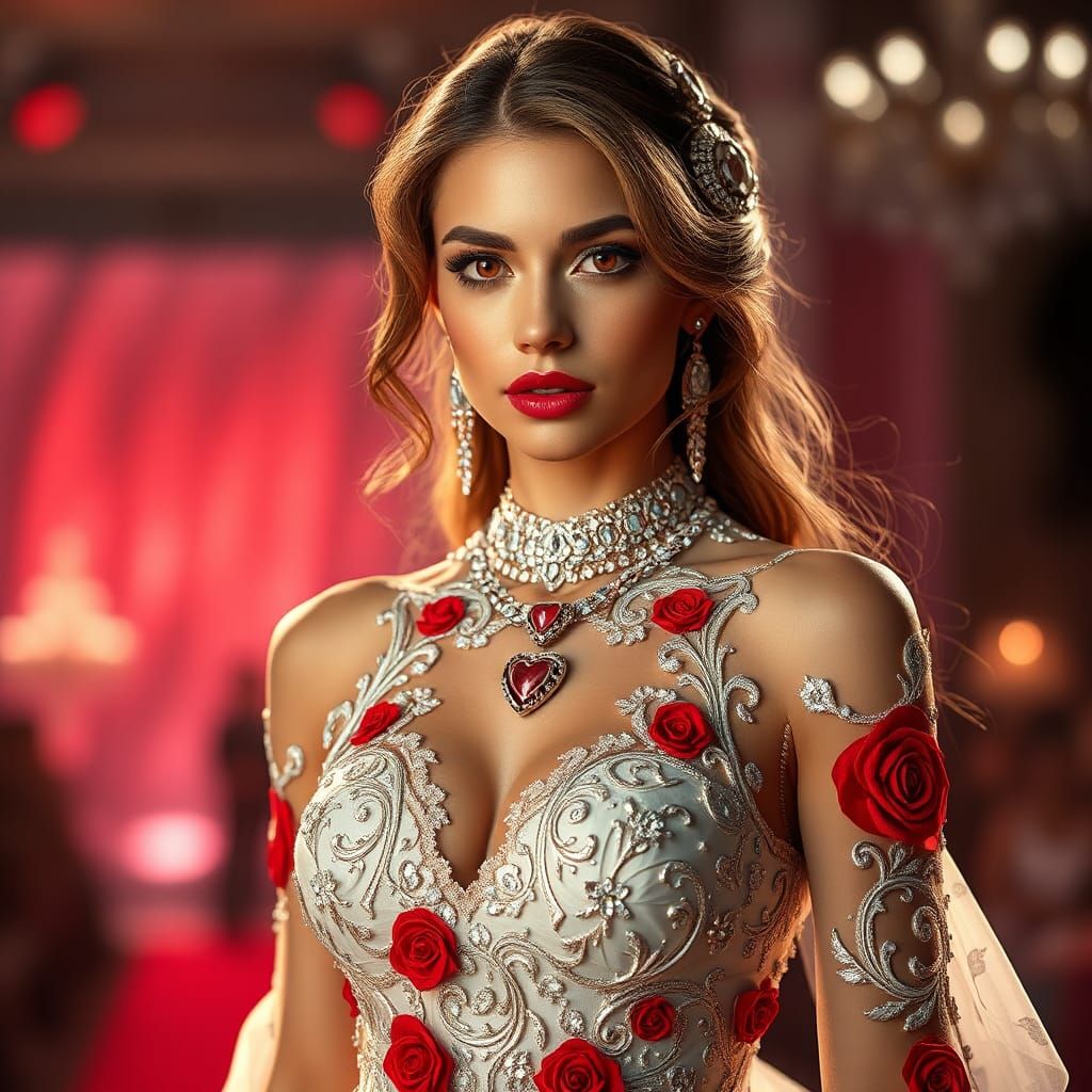 Greek Woman in Crystal Dress, Fantasy Art