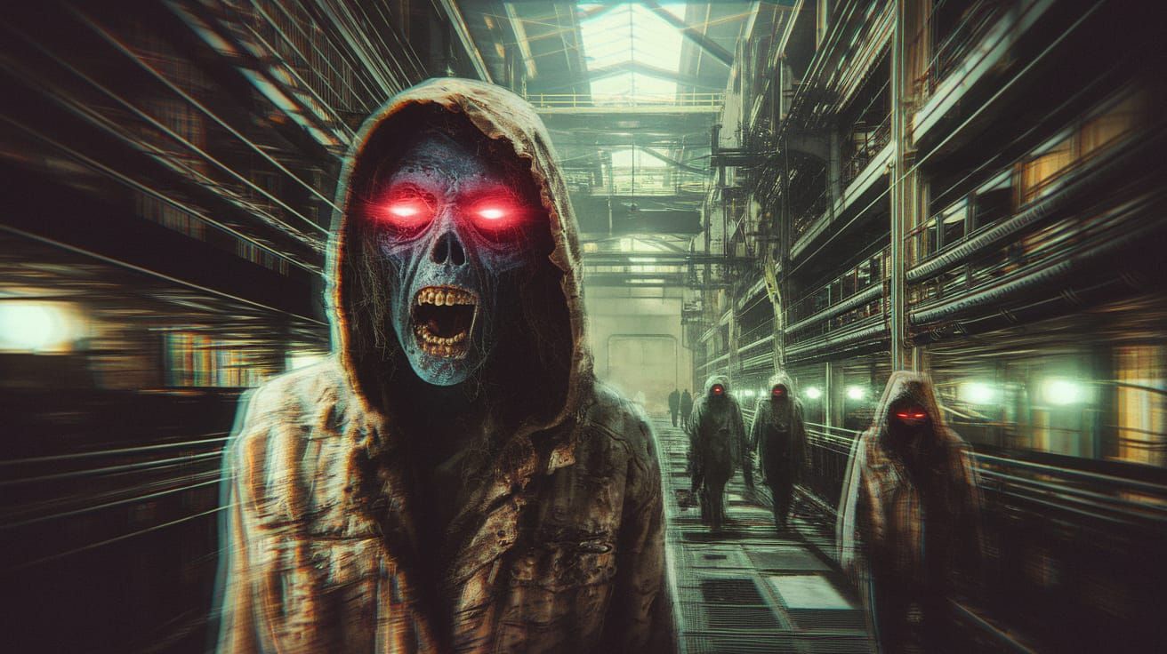 Mutated Zombies in Grimy Abandoned Refinery