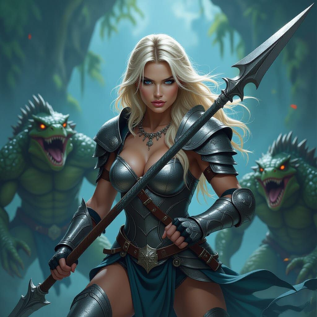Ukrainian Warrior Pierces Reptilian Monsters in Epic Fantasy...