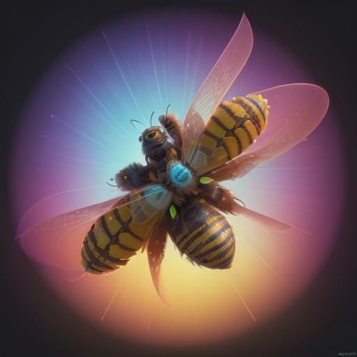 Cute Bee in Pixar Style 3D Digital Art