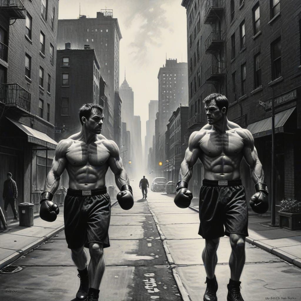 Boxers Walk Avenue in Charcoal Drawing Style