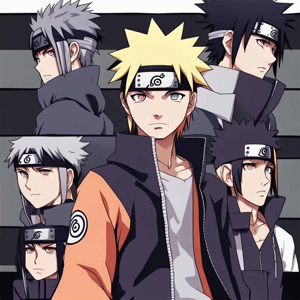 Anime Boy with Mohawk in Naruto Style