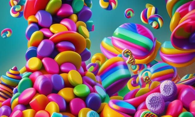 Stylized Outfit in Playful Candy Art Style