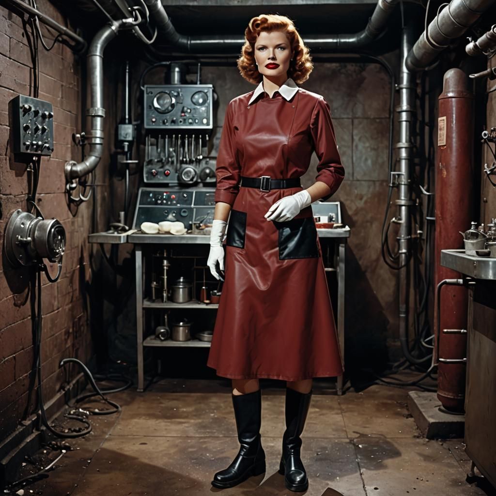 Rita Hayworth as a Strict Nurse in High-Tech Underground Ope...