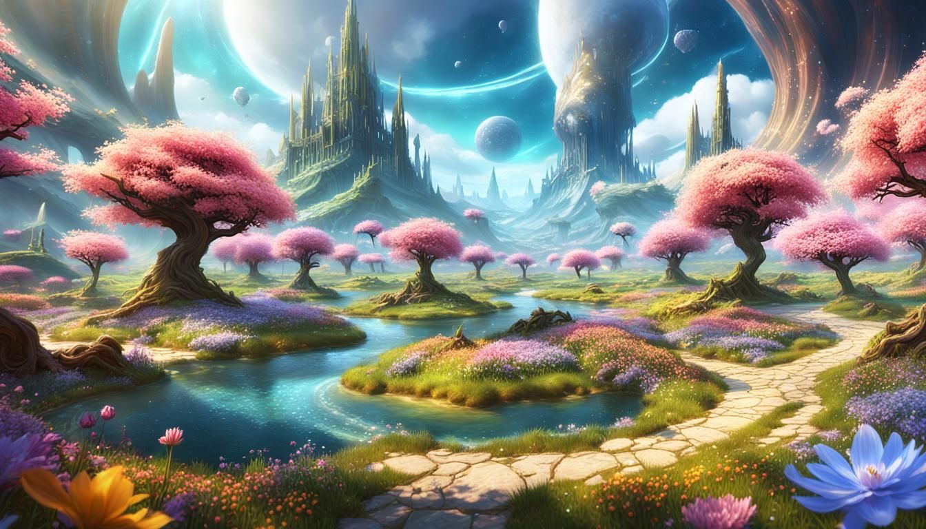 Spring Fantasy Video Game World Concept Art
